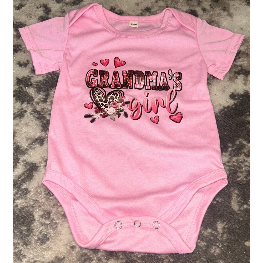 Baby Girl Pink Short Sleeve "Grandma's Girl" Onesie Unbranded 3-6 Months